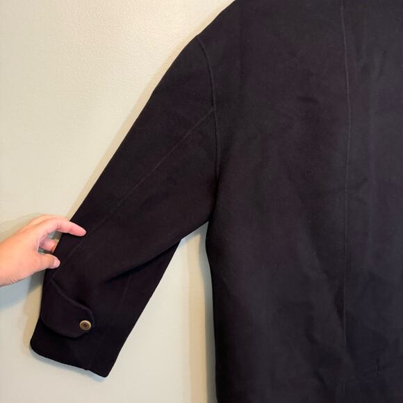 Pal Zileri Coat Mens XL Navy Blue Cashmere Trench Hidden Button Overcoat Jacket - Picture 7 of 11